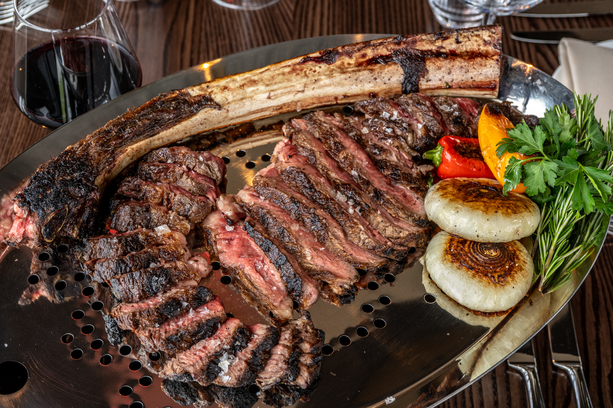 rare steak cut up into pieces